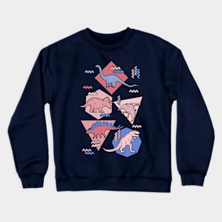 Nineties Dinosaurs Rose Crewneck Sweatshirt